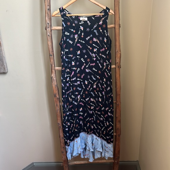 Sareet Floral Long Summer Dress Size Large Made In The USA - Picture 1 of 11